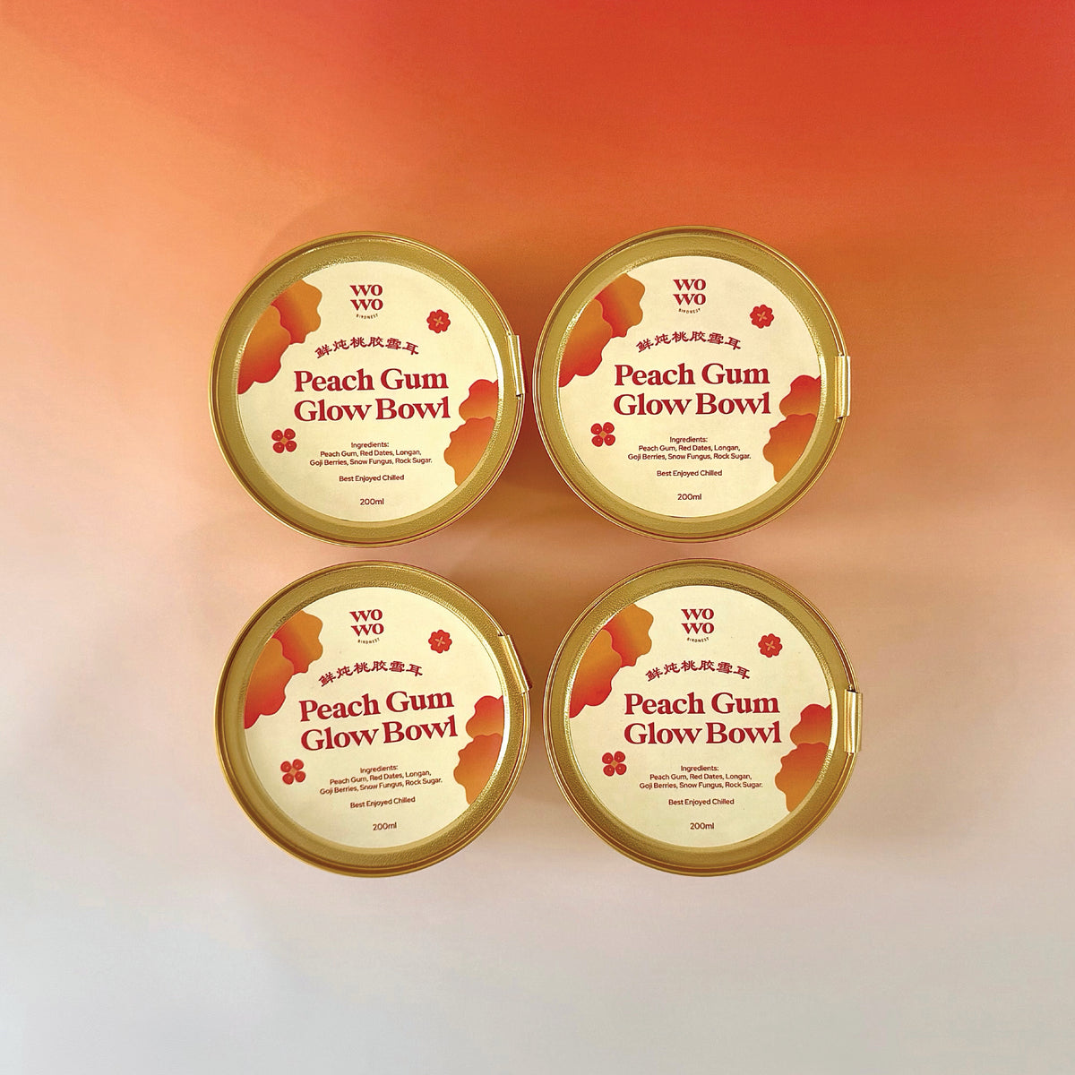 Peach Gum Glow Bowl (4 Bowls Per Set)
