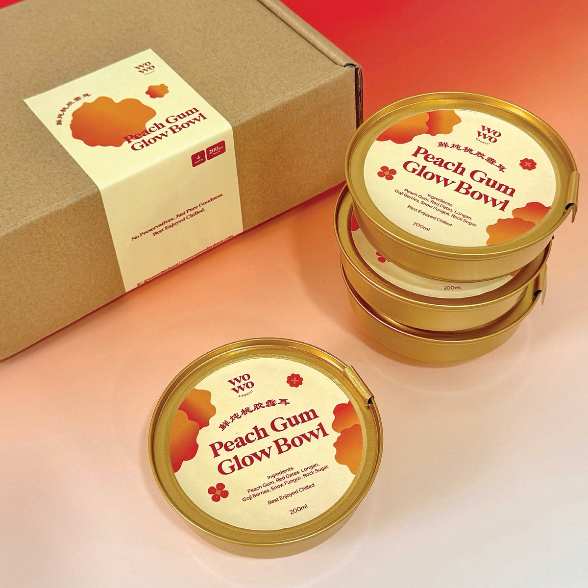 Peach Gum Glow Bowl (4 Bowls Per Set)